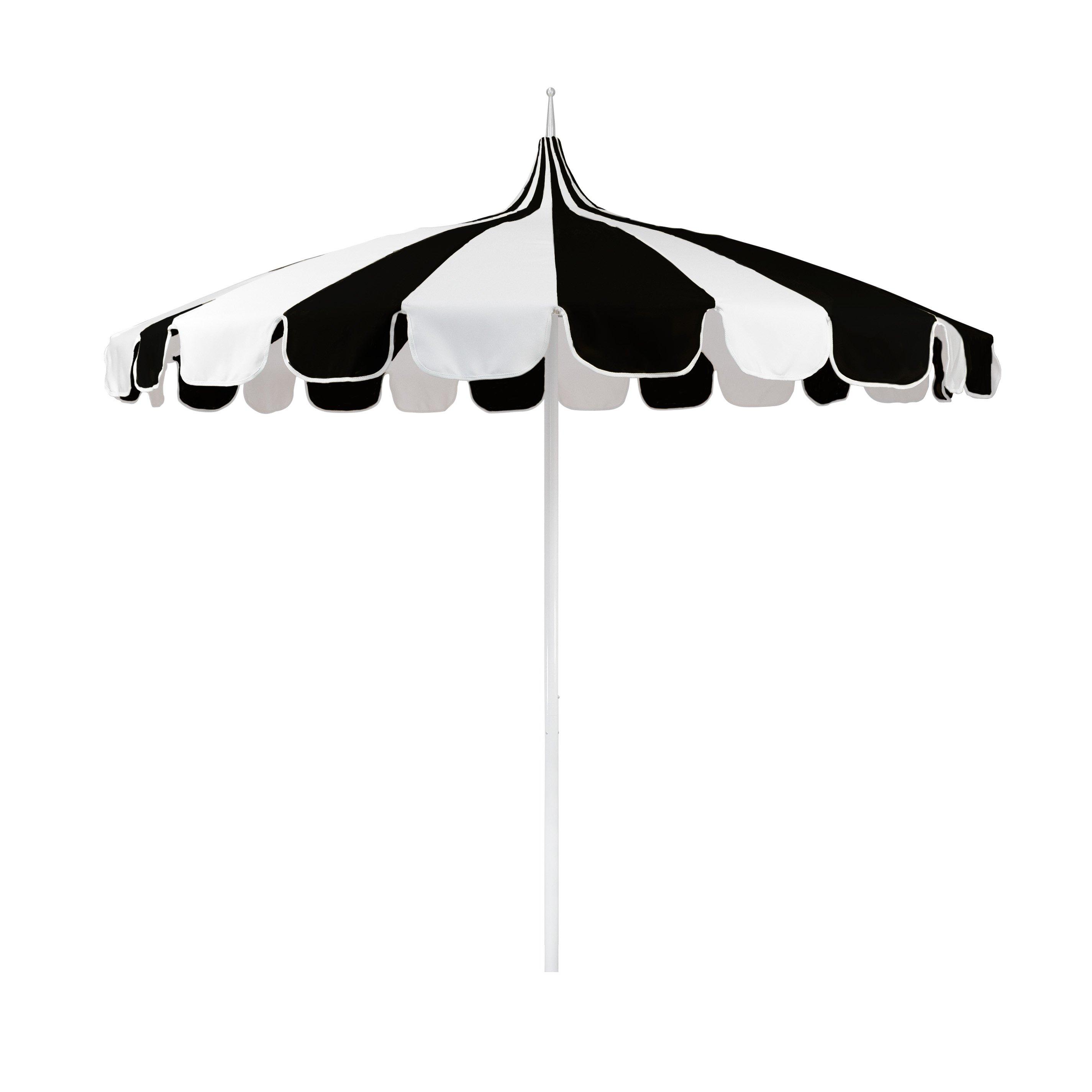 Vintage Pagoda Two-Tone 8.5 Umbrella Black