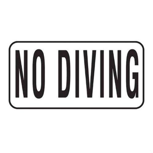 Inlays  Vinyl 6x12 Skid-Resistant No Diving 4 inch Print Depth Marker for In Ground Pools