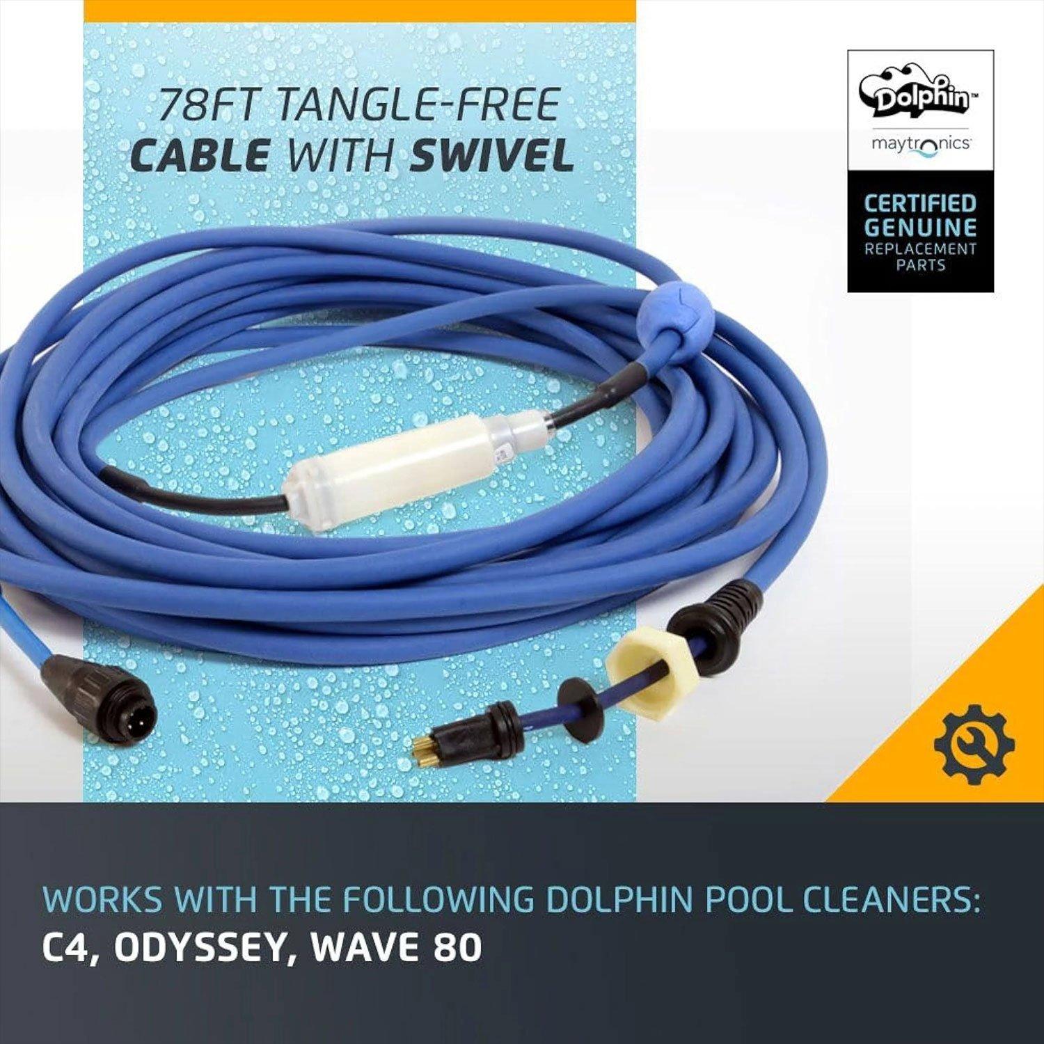9995871-DIY Replacement Blue Communication Cable with Swivel, 3 Wire, 78 ft