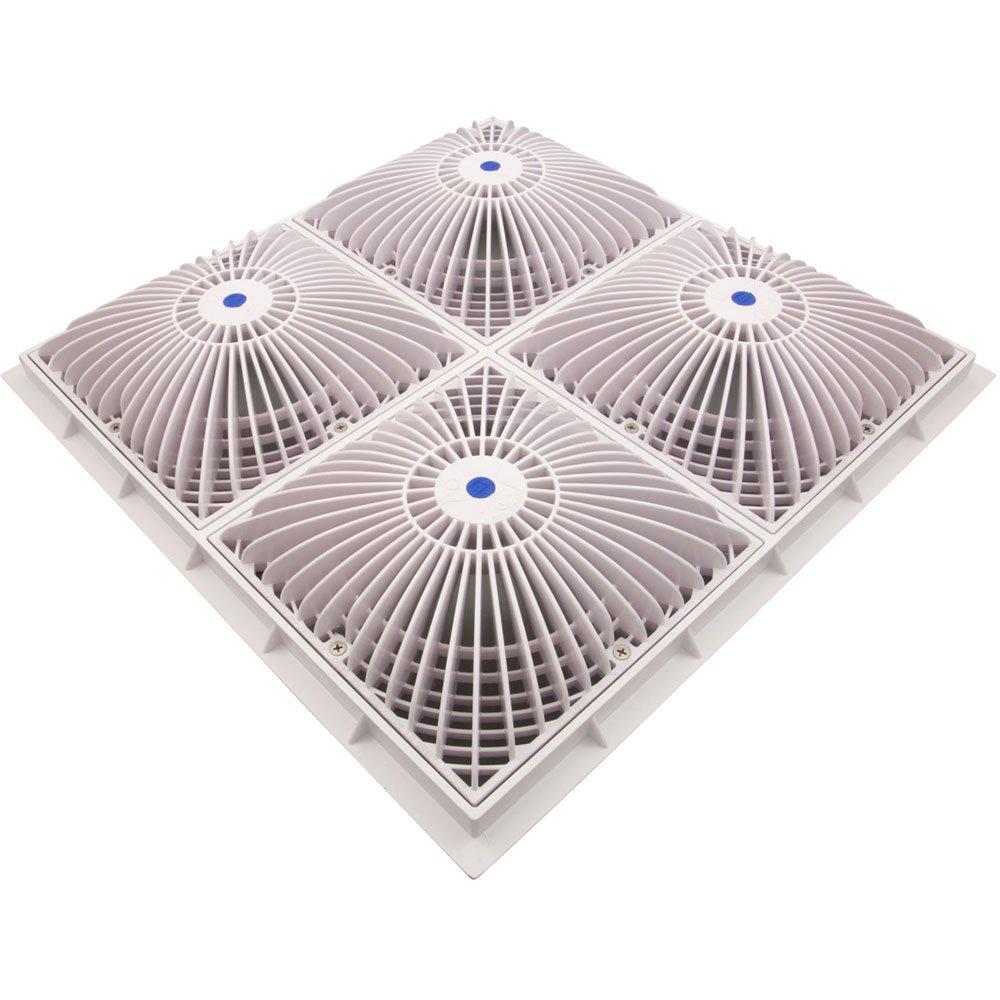 Aquastar  Main Drain Cover Aquastar MoFlow,(4)9 Square,w/Frame,White