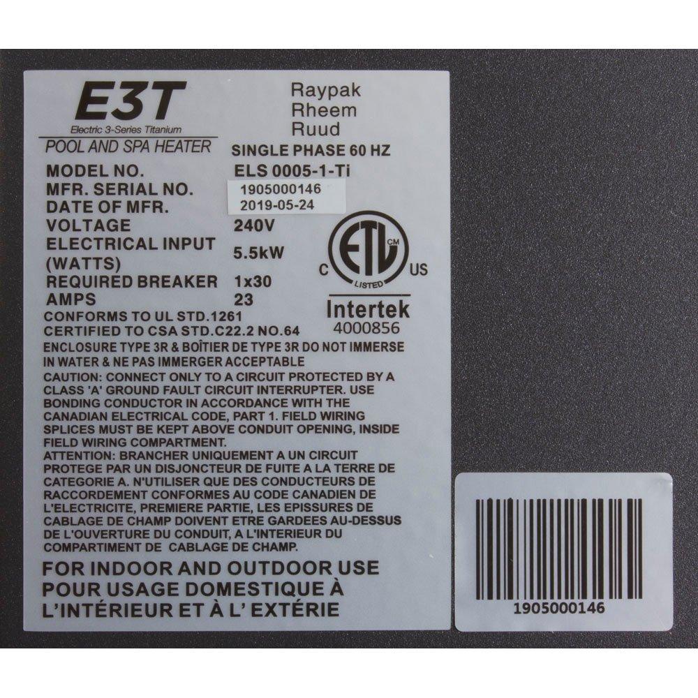 DGTL ELEC SPA HTR 5.5KW 240V