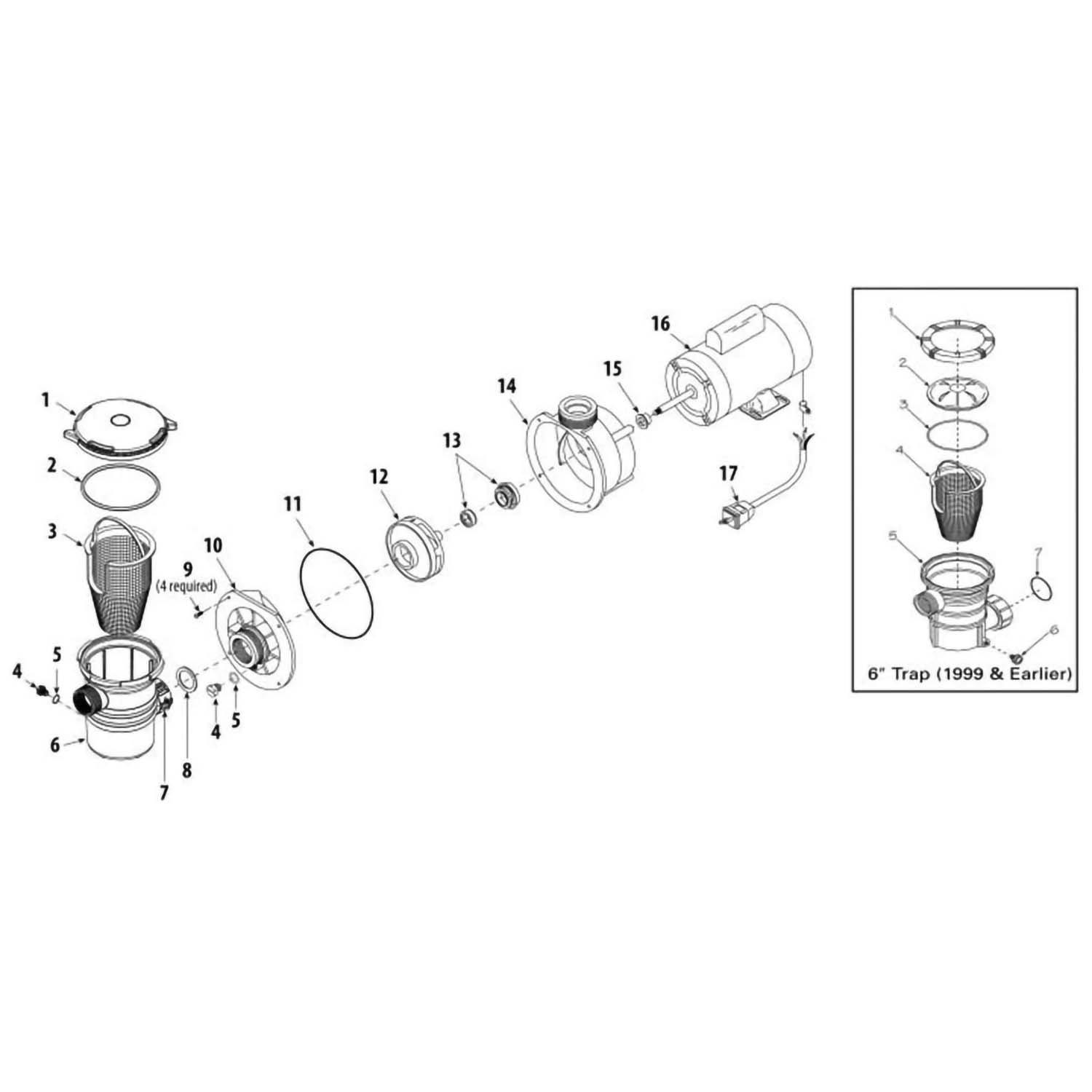 Waterway Center Discharge Pump Parts