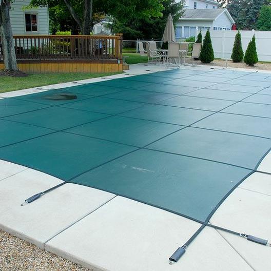 GLI  Original Mesh 18 x 36 Rectangle Inground Pool Safety Cover Green 12 Yr Warranty