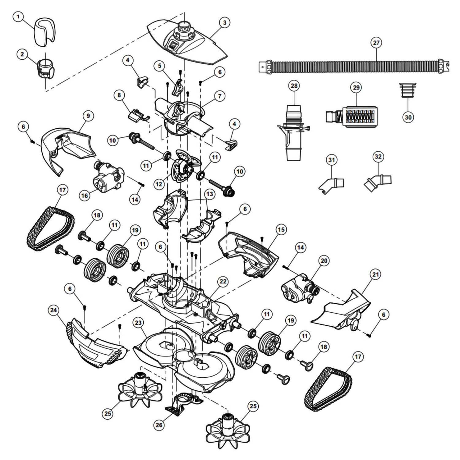 Zodiac MX8 Pool Cleaner Parts