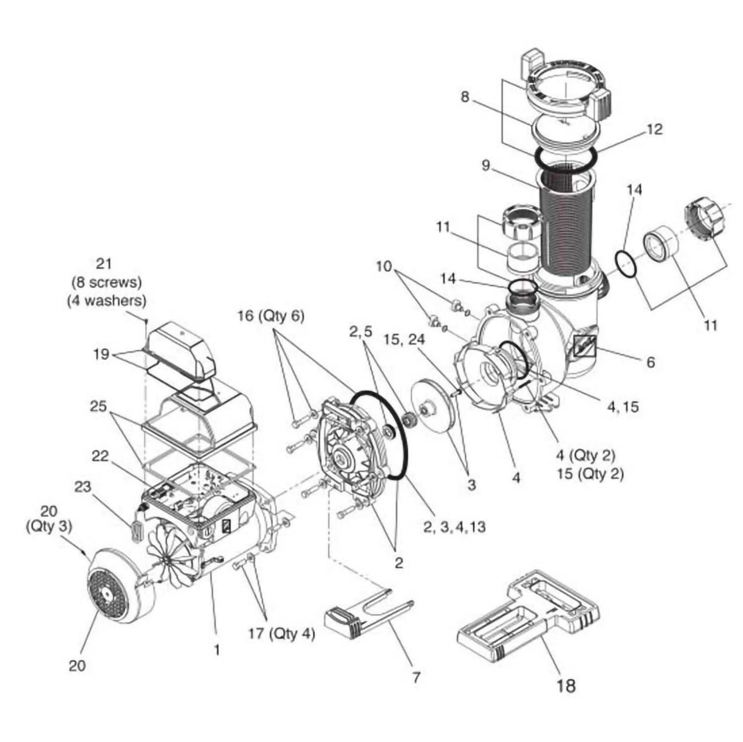 Jandy VS FloPro Variable Speed Pool Pump Parts