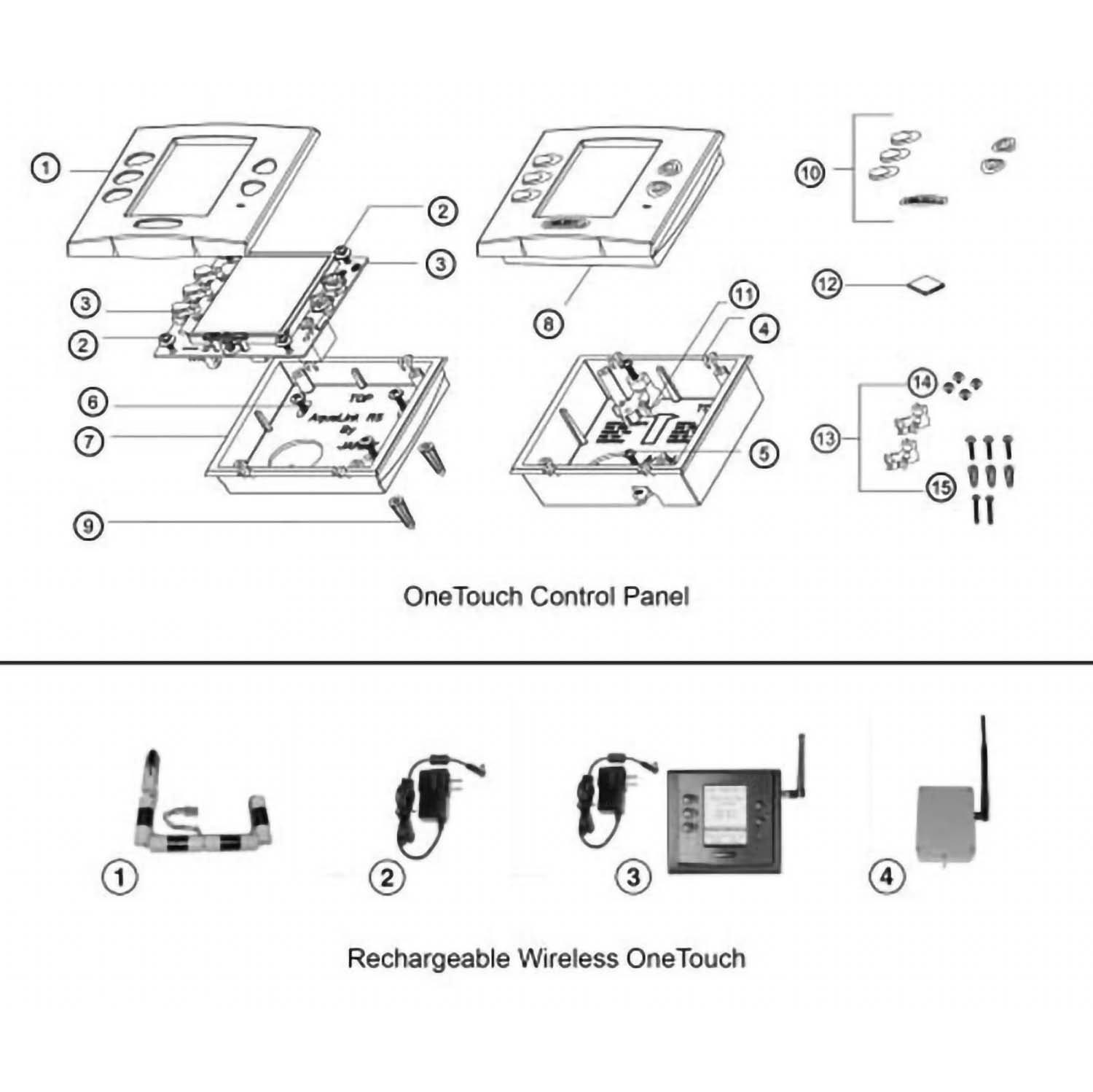 Jandy OneTouch Control Panel Series Parts Breakdown