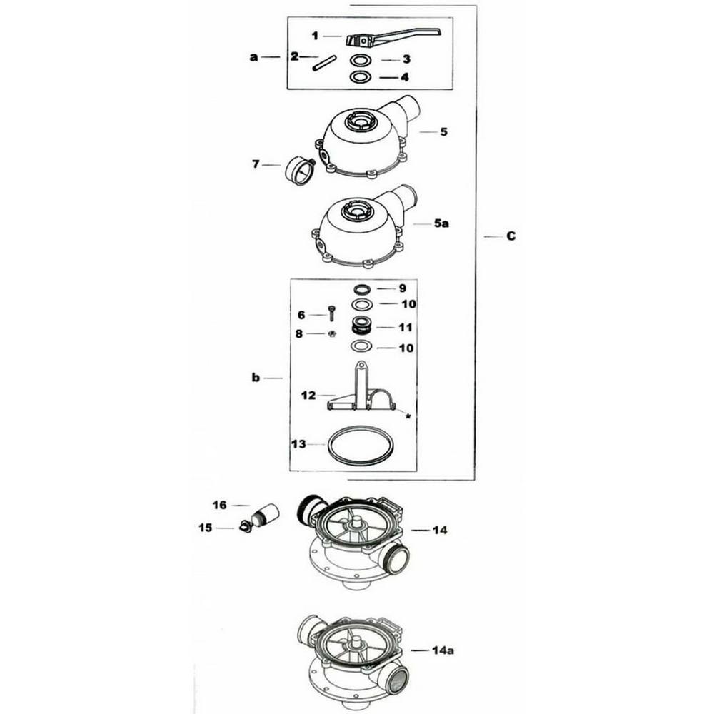 Jacuzzi Multiport Backwash Valve 5 & 6 Way Dial Valves Part List