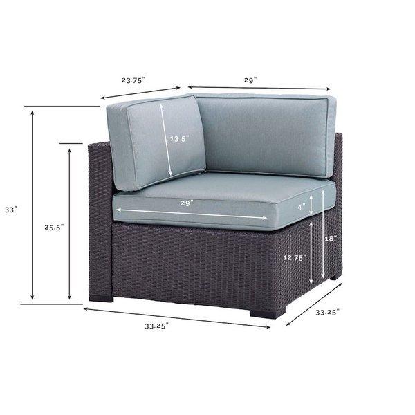 Crosley  Biscayne Corner Chair with White Cushions