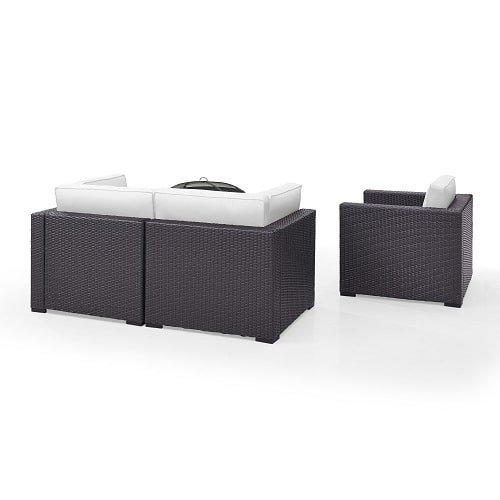 Crosley  Biscayne 4 Piece Wicker Set with Mocha Cushions