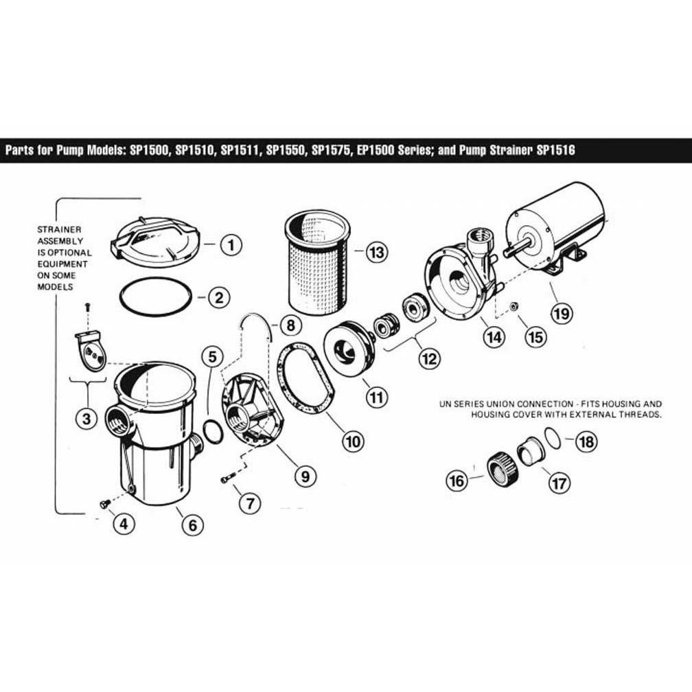 Power-Flo Series SP1500 Above Ground Pool Pump Parts