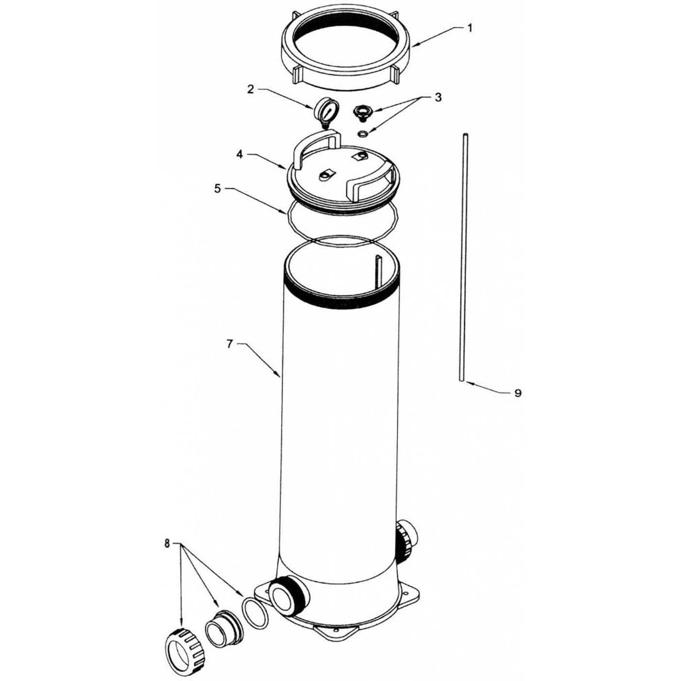 Waterco Trimline Series Pool Cartridge Filter Parts