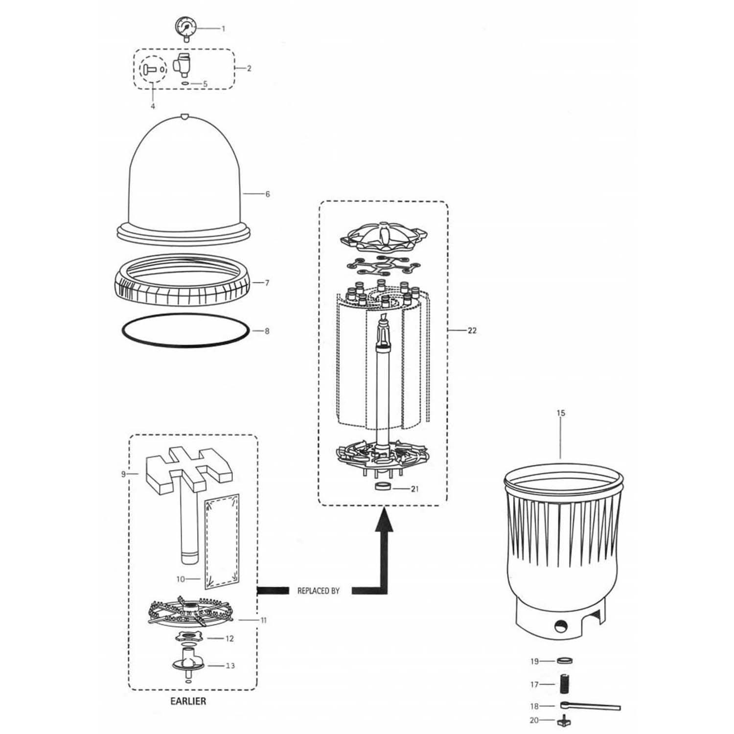 Jacuzzi Earthworks EW75 EW100 EW125 EW150 Pool DE Filter Parts