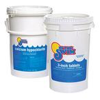 In The Swim  Sanitize  Shock Bundle  3 Inch Chlorine Tablets 50 lbs and Calcium Hypochlorite Pool Shock 50 lbs.