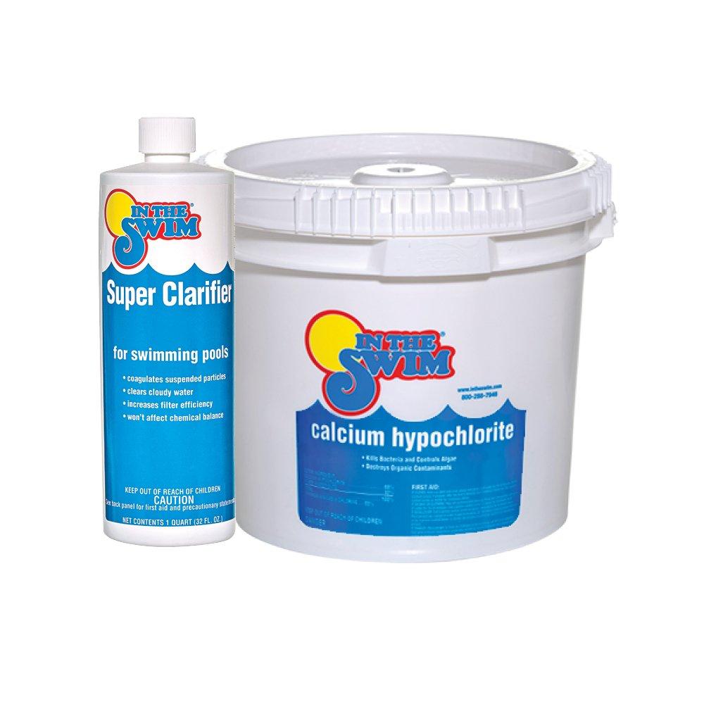 Shock & Clarify Bundle - Calcium Hypochlorite Pool Shock 25 lbs. and Super Clarifier 1 qt.
