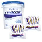 Leslie's  3 in Jumbo Chlorine Tabs 35 lbs Bucket and Power Powder Plus 73 Calcium Hypochlorite Pool Shock 12 x 1 lb Bags Bundle