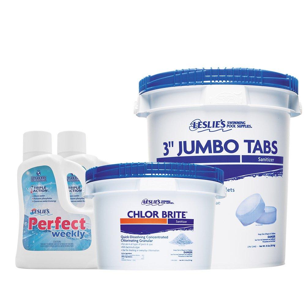 Leslie's Supreme Tab Bundle 3 in. Jumbo Chlorine Tabs 35 lbs Bucket