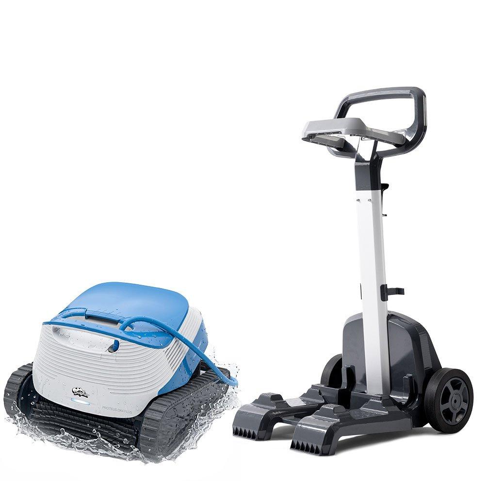 Dolphin Proteus DX4 Plus Robotic Pool Cleaner with Universal Pro Caddy Bundle