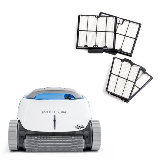 Dolphin  Dolphin Proteus DX4 Robotic Pool Cleaner with Ultra-Fine Filter Panels Bundle