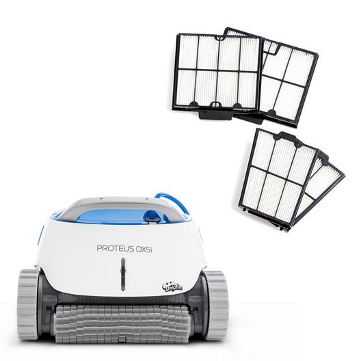Dolphin  Dolphin Proteus DX5i Robotic Pool Cleaner with Ultra-Fine Filter Panels Bundle
