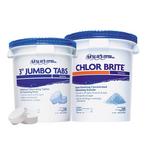 Leslie's  3 in Jumbo Chlorine Tabs 35 lbs Bucket and Chlor Brite Granular Chlorine Pool Shock 40 lbs Bucket Bundle