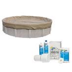 Polar Protector 20-Year 24 Round Winter Pool Cover with Pool Closing Kit up to 15,000 Gallons Bundle