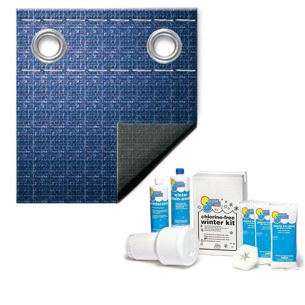 Economy 8-Year 28 Round Winter Pool Cover with Pool Closing Kit up to 35,000 Gallons Bundle