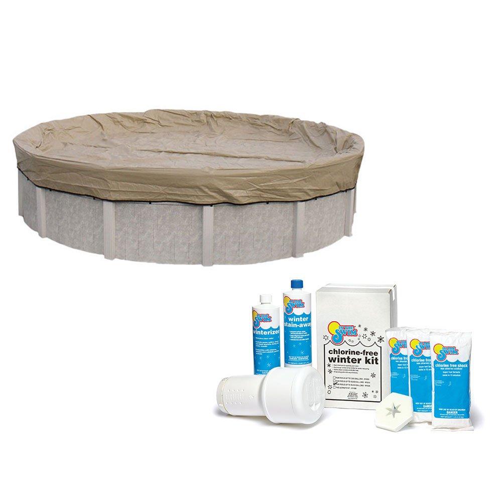 Polar Protector 20-Year 28' Round Winter Pool Cover with Pool Closing Kit up to 35,000 Gallons Bundle