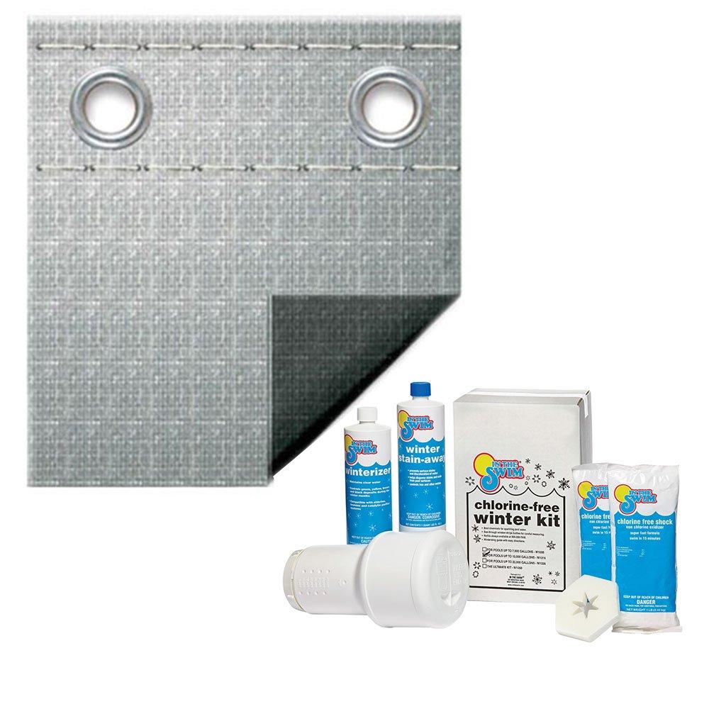 Super Polar Plus 16-Year 24' Round Winter Pool Cover with Pool Closing Kit up to 15,000 Gallons Bundle