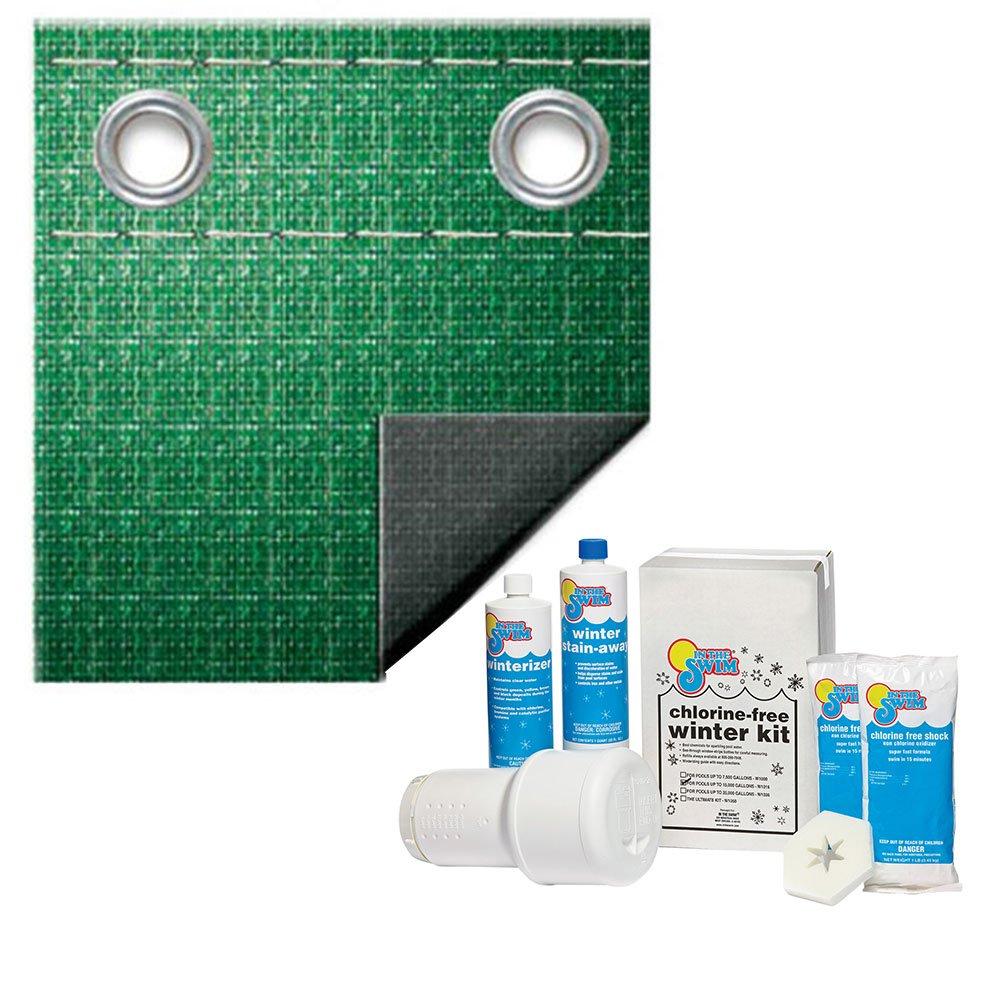 Polar Plus 12-Year 18' Round Winter Pool Cover with Pool Closing Kit up to 15,000 Gallons Bundle