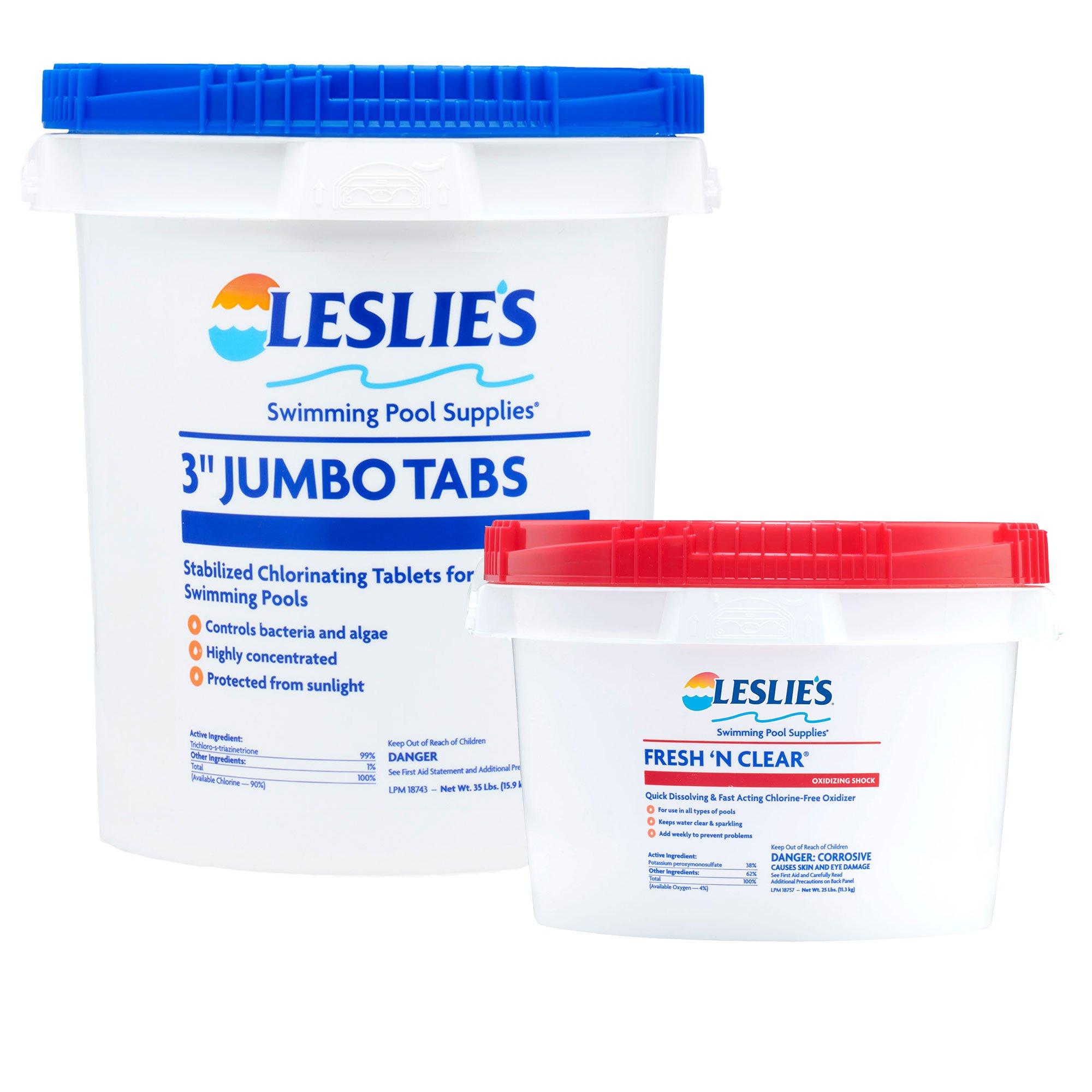 Leslie's  3 Chlorine Tabs 35 lb  Fresh 'N Clear Shock 25 lb Bundle