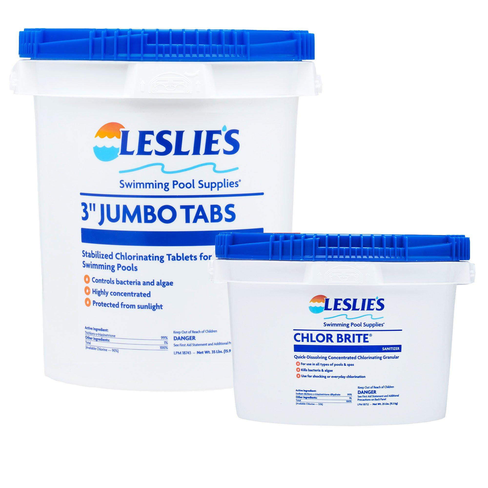 Leslie's  3 Chlorine Tabs 35 lb  Chlor Brite Shock 25 lb Bundle