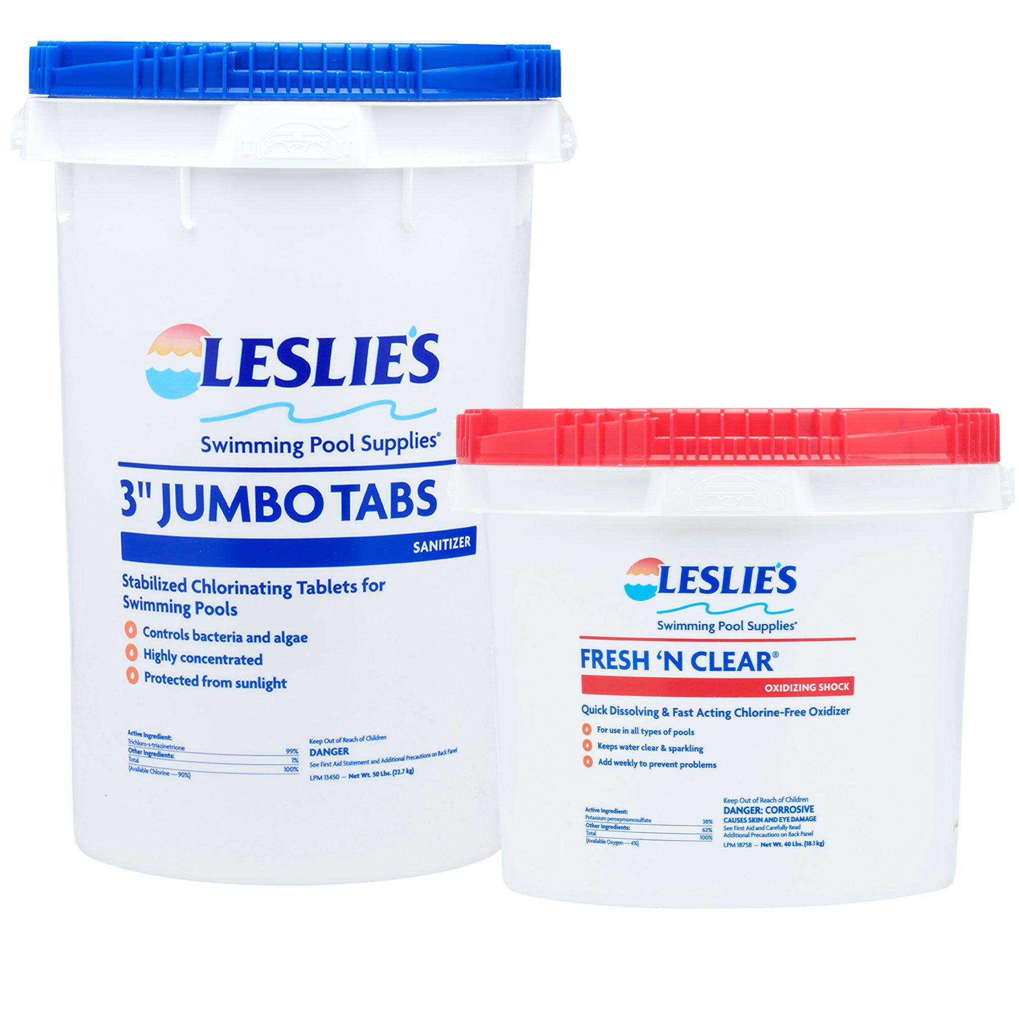 Leslie's  3 Chlorine Tabs 50 lb  Fresh 'N Clear Shock 40 lb Bundle