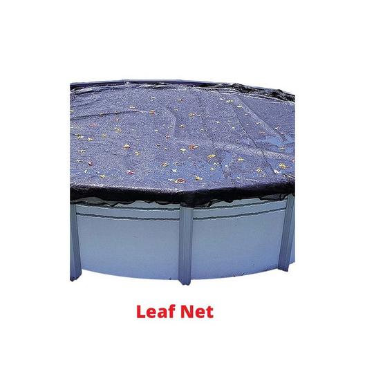 28 Round Economy Above Ground Winter Pool Cover 8-Year with Leaf Net and Chemical Closing Kit Bundle