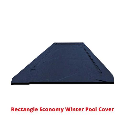 20 x 40 Rectangle Economy In Ground Winter Pool Cover 8-Year with Leaf Net and Chemical Closing Kit Bundle