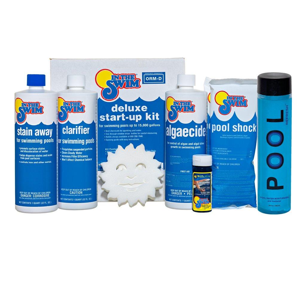 Deluxe Pool Start-Up Chemical Kit Up to 15,000 Gallons with Pool Refresh Bundle