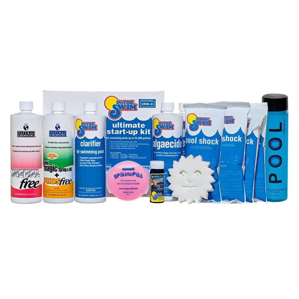 Ultimate Pool Start-Up Chemical Kit Up to 35,000 Gallons & Spring Pill with Pool Refresh Bundle