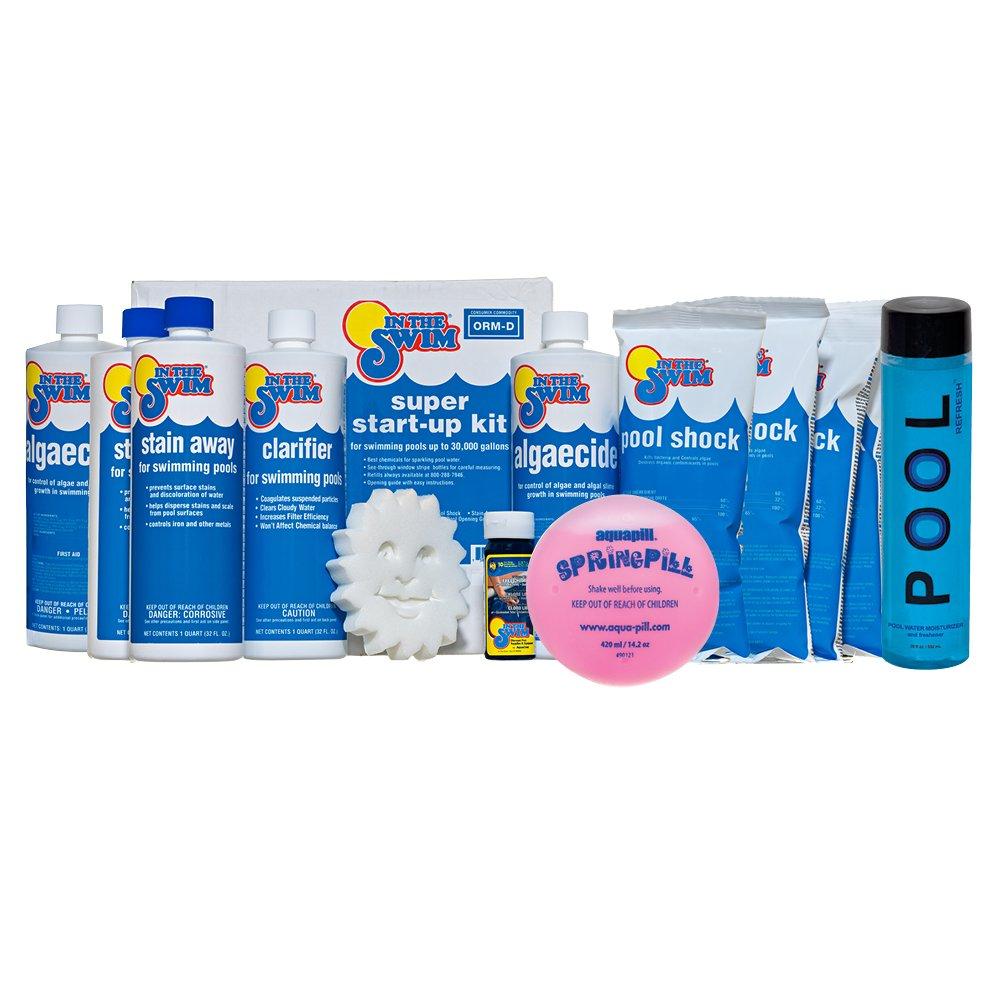 Super Pool Start-Up Chemical Kit Up to 35,000 Gallons  Spring Pill with Pool Refresh Bundle