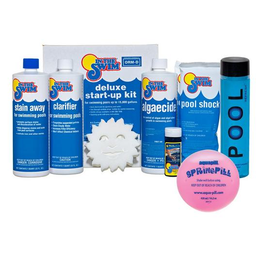 Deluxe Pool Start-Up Chemical Kit Up to 15,000 Gallons  Spring Pill with Pool Refresh Bundle