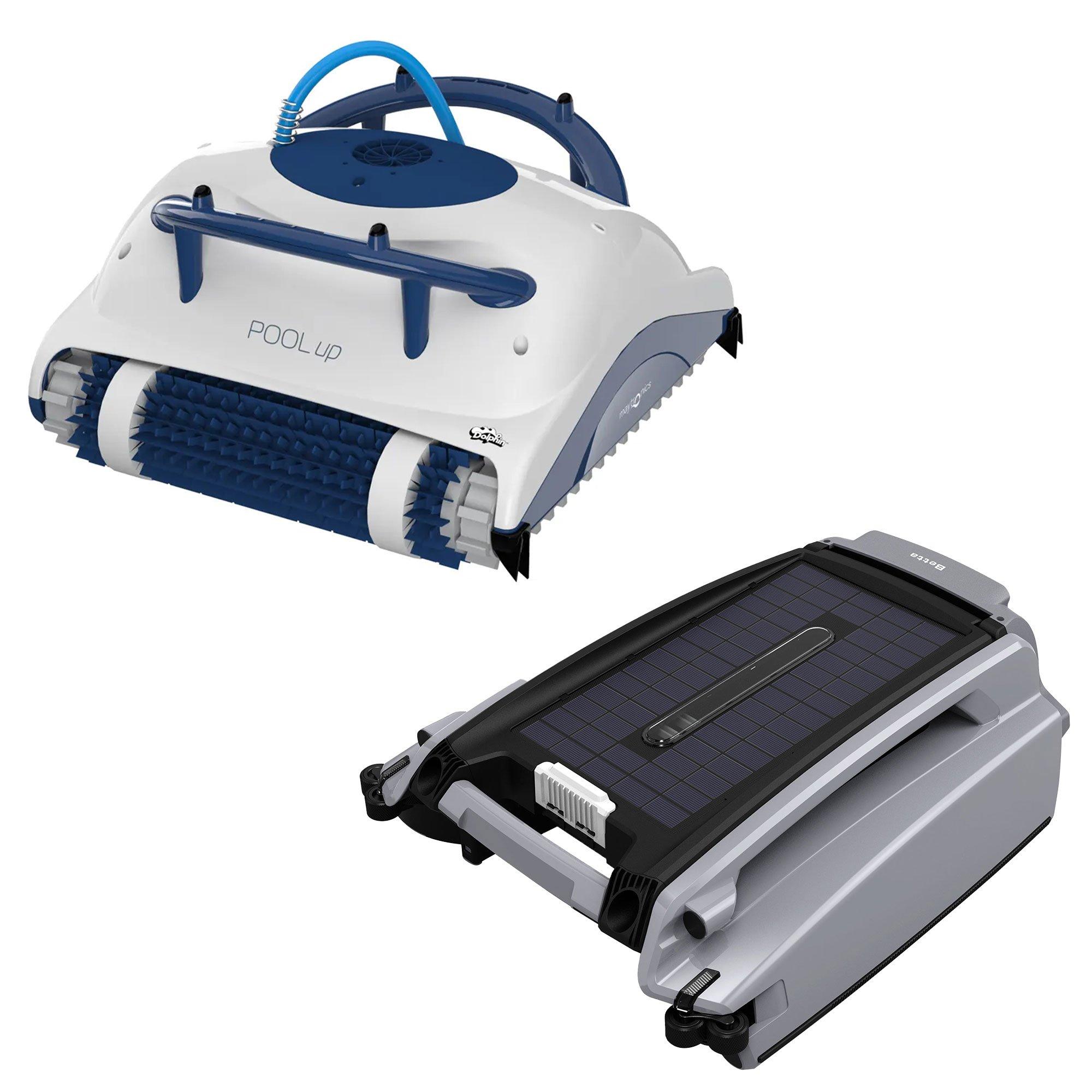 Dolphin Nautilus Pool Up Robotic Pool Cleaner and Betta SE Plus Solar Powered Robotic Pool Skimmer Bundle