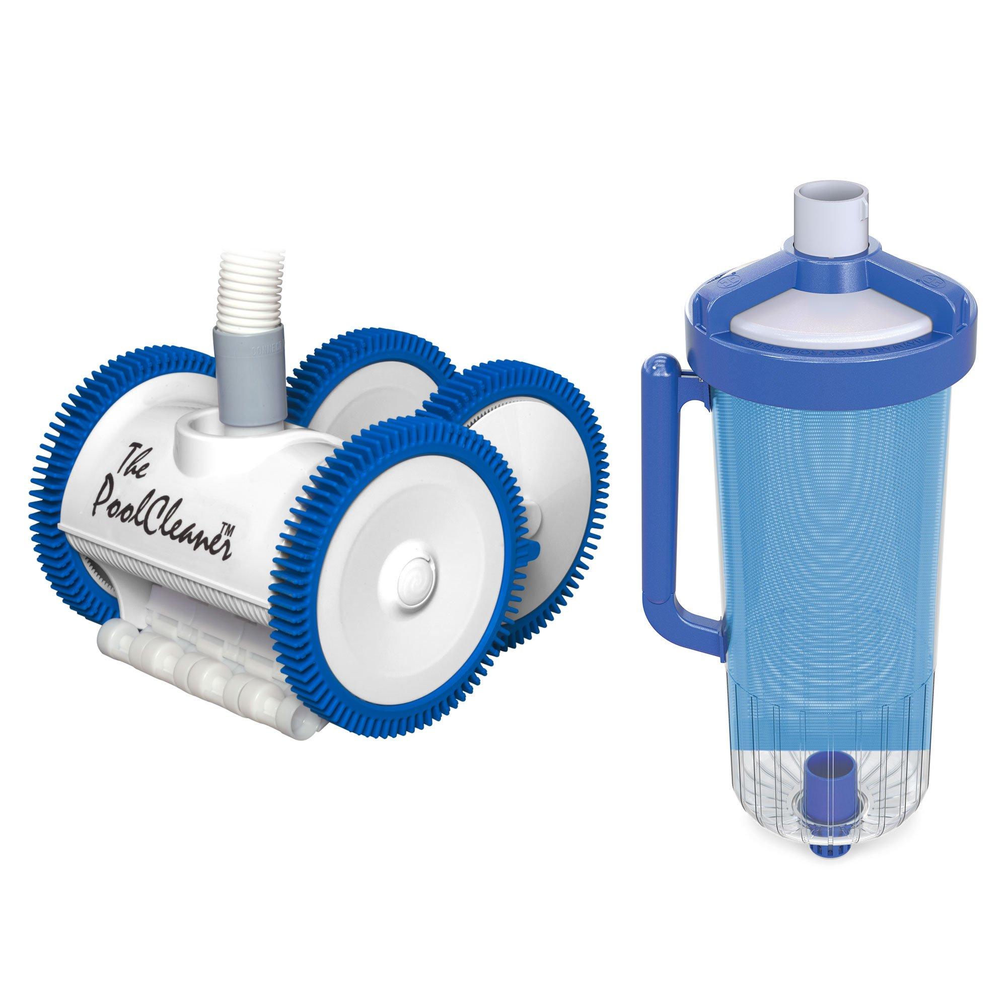 The PoolCleaner 4-Wheel Suction Cleaner and Large Leaf Canister Bundle