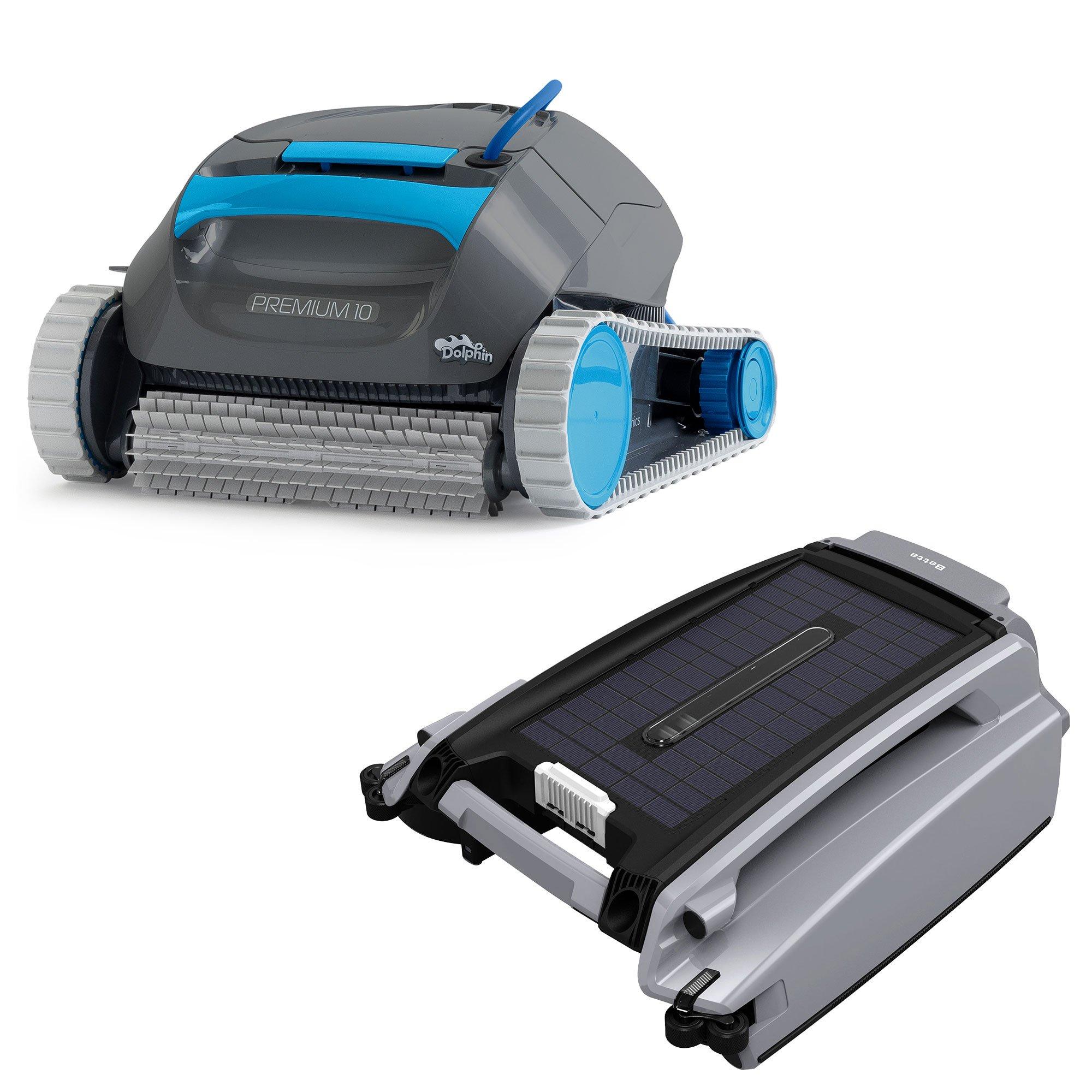 Dolphin Premium 10 Robotic Pool Cleaner and Betta SE Plus Solar Powered Robotic Pool Skimmer Bundle