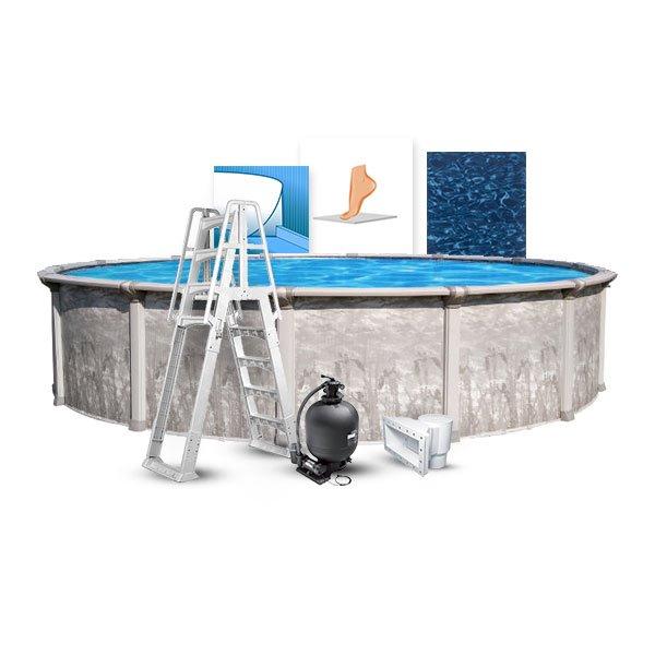 21' Round Above Ground Pool With 52