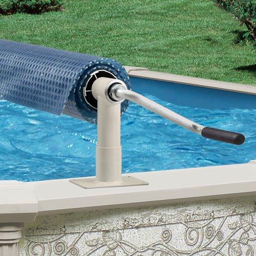 Pool Cover Reel Solar Reel Cover Pool Cover Reels for Inground Pools upto  18ft with Large Crank Wheel Aluminum Pool Reels for Solar Cover Inground  Pools as Solar Cover Reel In ground Pool Cover Roller 