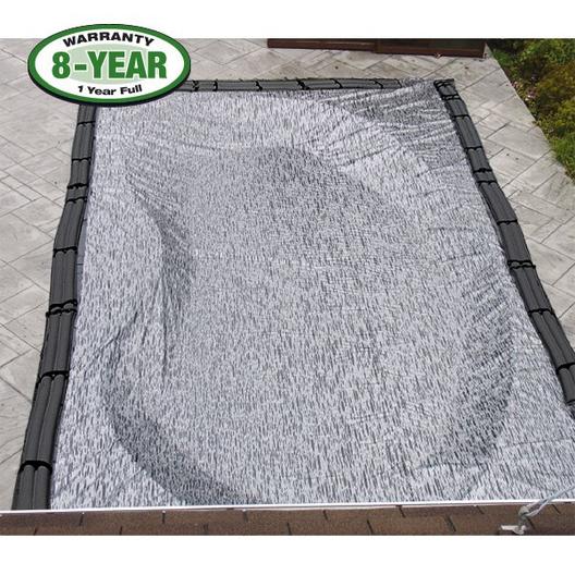 Micro Mesh 12 x 20 Rectangle Winter Pool Cover with 8 Black 8 ft Double Water Tubes