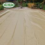 Polar Protector 14 x 28 Rectangle Winter Pool Cover with 11 Tan 8 ft Double Water Tubes