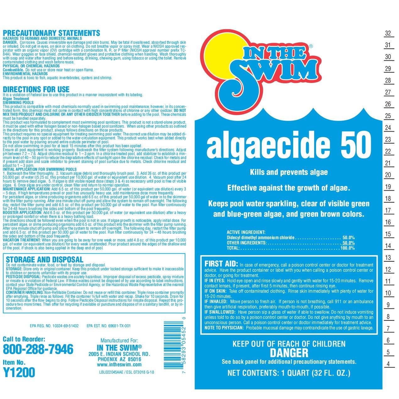 In The Swim  Algaecide 50 1 qt.