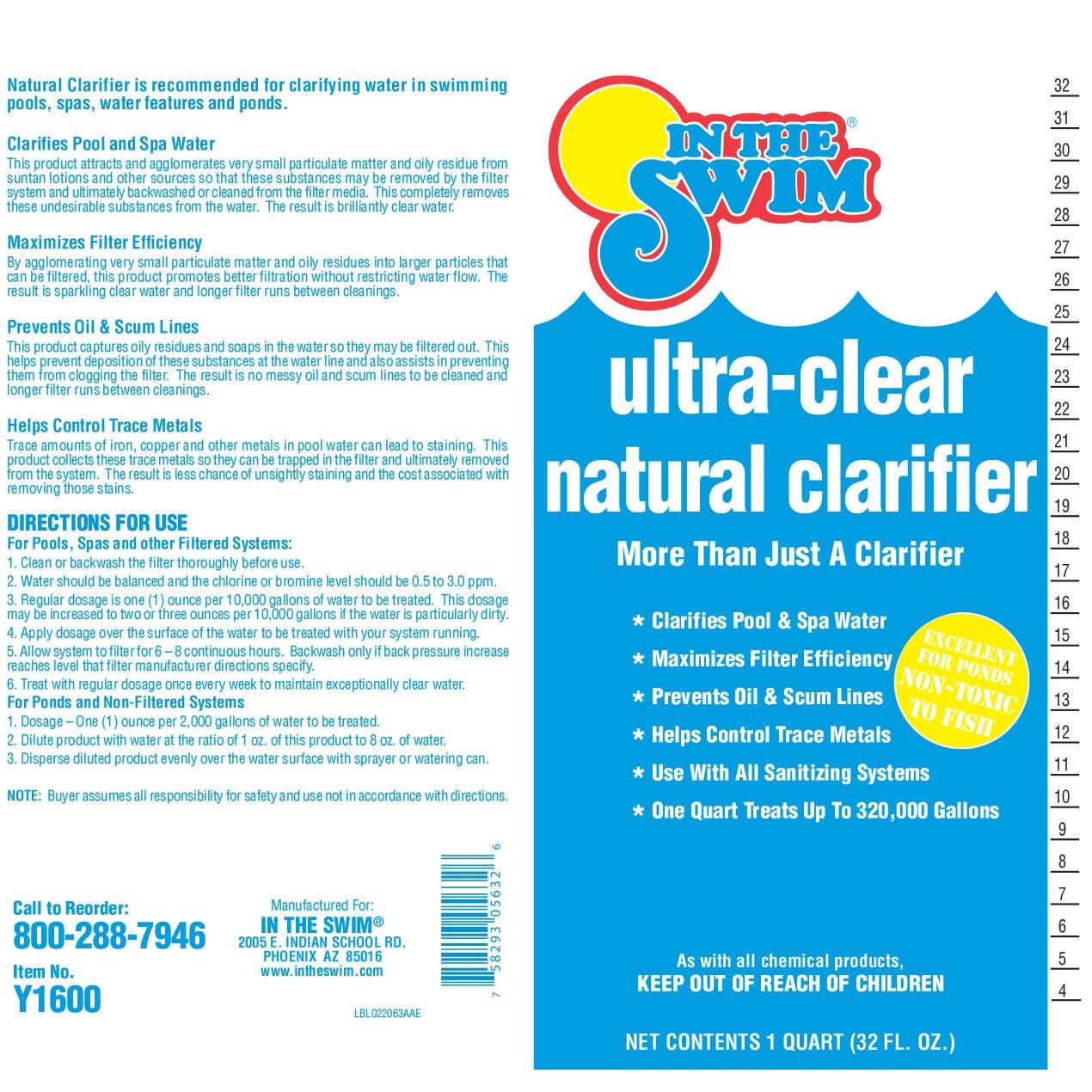 In The Swim  Ultra-Clear 4-in-1 Natural Clarifier 1 Quart