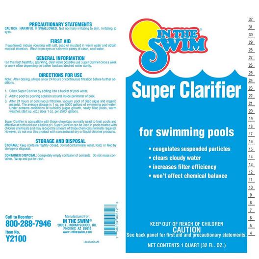 In The Swim  Super Clarifier 2 x 1/2 gallons