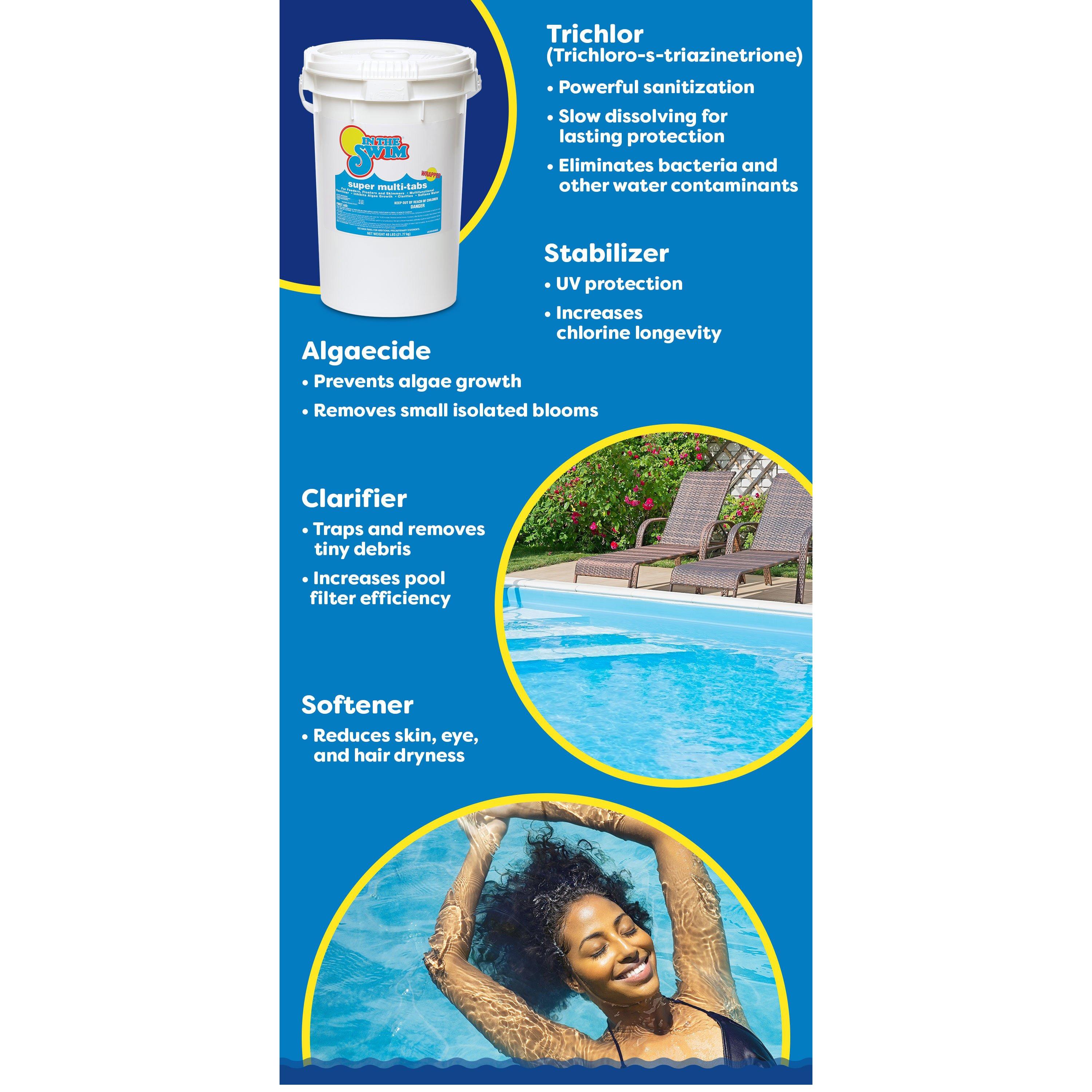 In The Swim 3 Inch Stabilized Chlorine Tablets for Sanitizing Swimming  Pools 