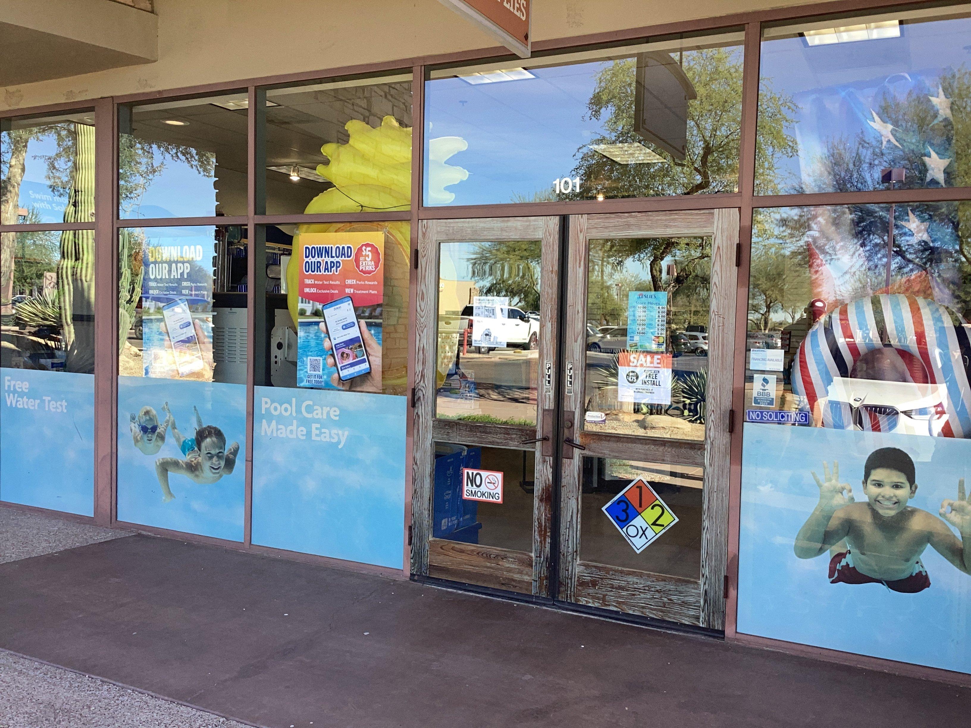 an image of a Leslie's storefront